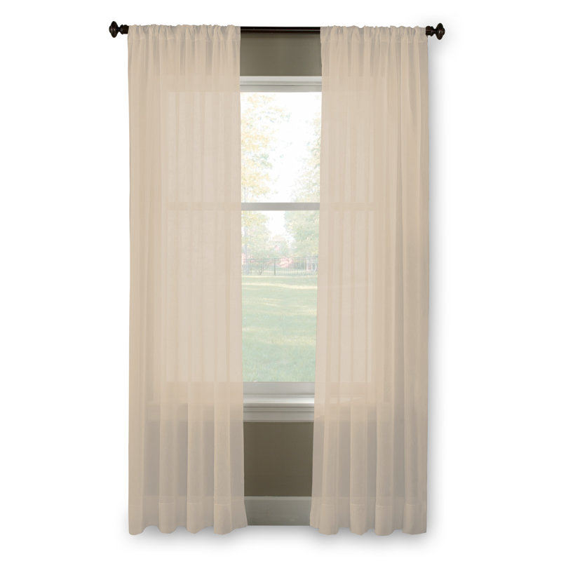 Curtainworks Soho Voile Pole Top, Oyster, 51" W x 132" L
