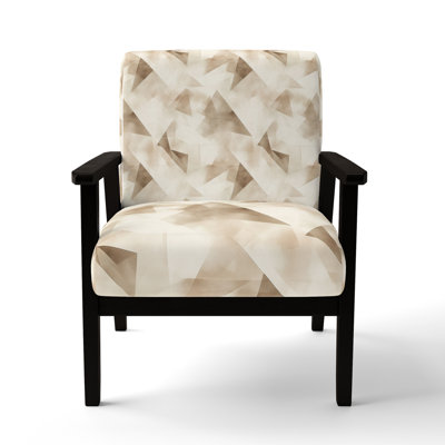 Modern Upholstered Chair - Beige Angles Beige Arm Chair