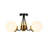 3-Light Brass Accents Frosted Glass Semi-Flush Mount