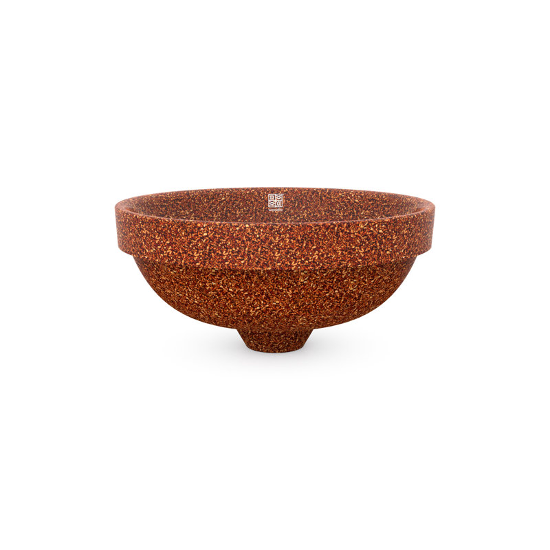 Woodio Soft40 15.748'' Wood Circular Bathroom Sink, Clay