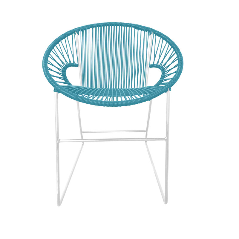 Chaise de patio Puerto, Bleu / Blanc