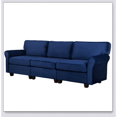Spacious 3-Seater Corduroy Sofa with Deep Seats, Thick High-Rebound Sponge, Removable Cushions, and Sturdy Frame for Living Room and Office Comfort