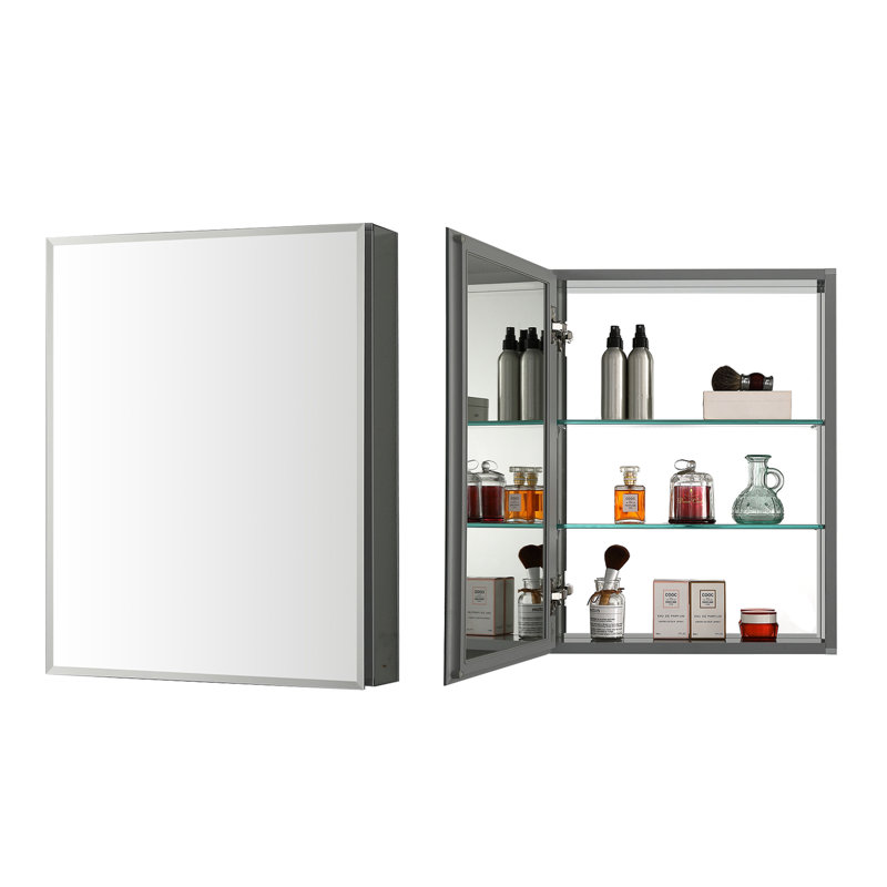 Armoire à pharmacie Abhisekh sans cadre avec 2 tablettes réglables, H 20 po x l 16 po x P 5 po