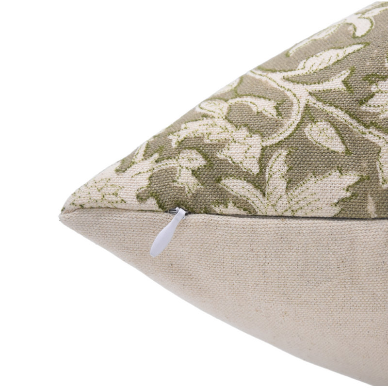 Fabdivine Manikarnika Block Printed Cotton Floral Cushion Cover Handmade Bohemian Home Accent 14X36 Inch, Rectangular
