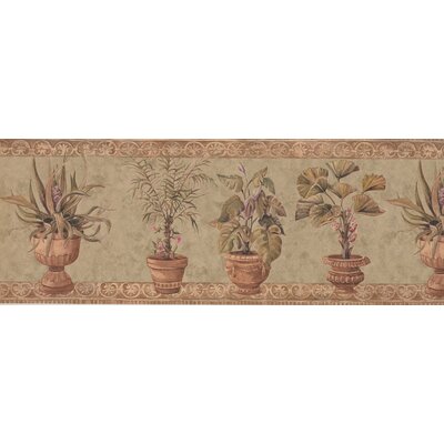 Bentlee Potted Garden Plants 15' L x 9"" W Wallpaper Border -  Fleur De Lis Living, 1185AE96CDD248839ACCED3E9B957C32