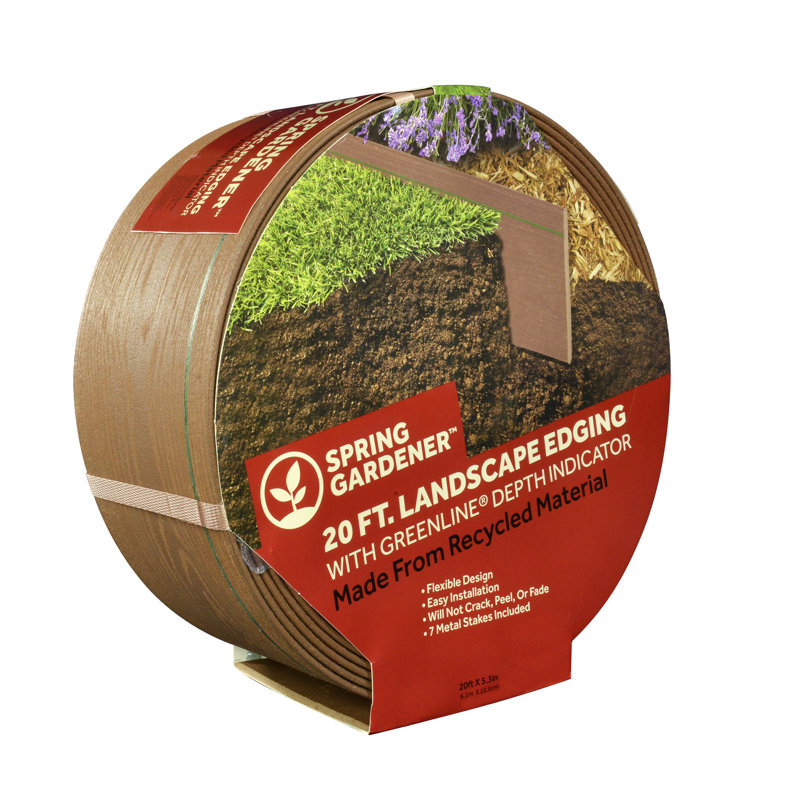 5.3'' H x 240'' W Composite Lawn Edging, Brown