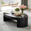 Table basse 47,24 "en placage de frêne noir, panneau de fibres à densité moyenne pour le bureau à domicile-1203693708