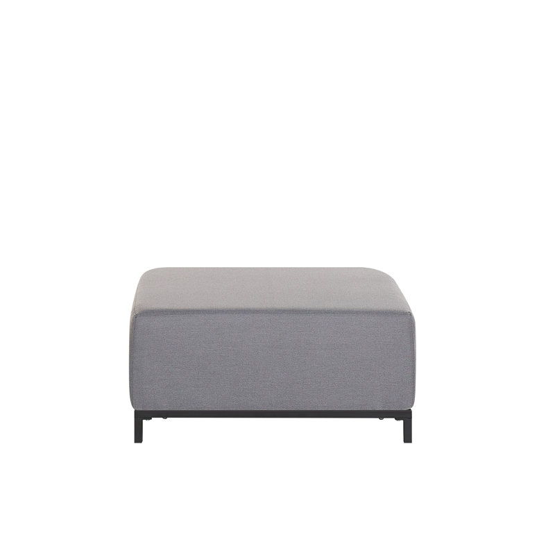 Myaree Upholstered Outdoor Ottoman, Grey