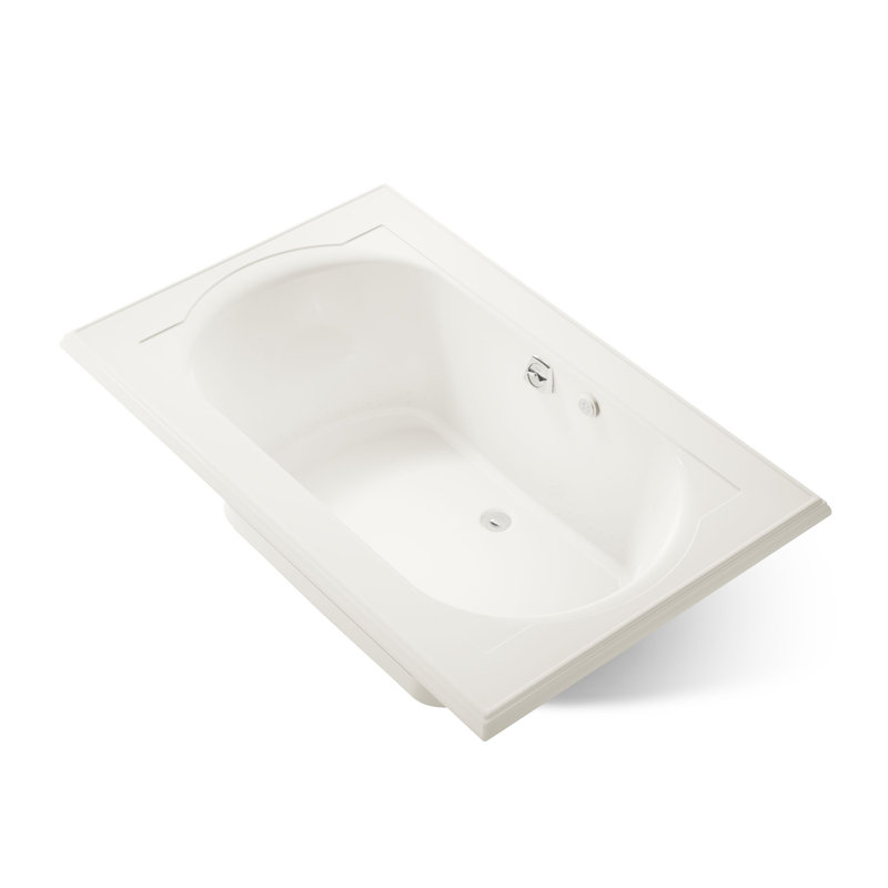 Memoirs® 66" x 42" Drop In Whirlpool Acrylic Bathtub with Heater, Biscuit
