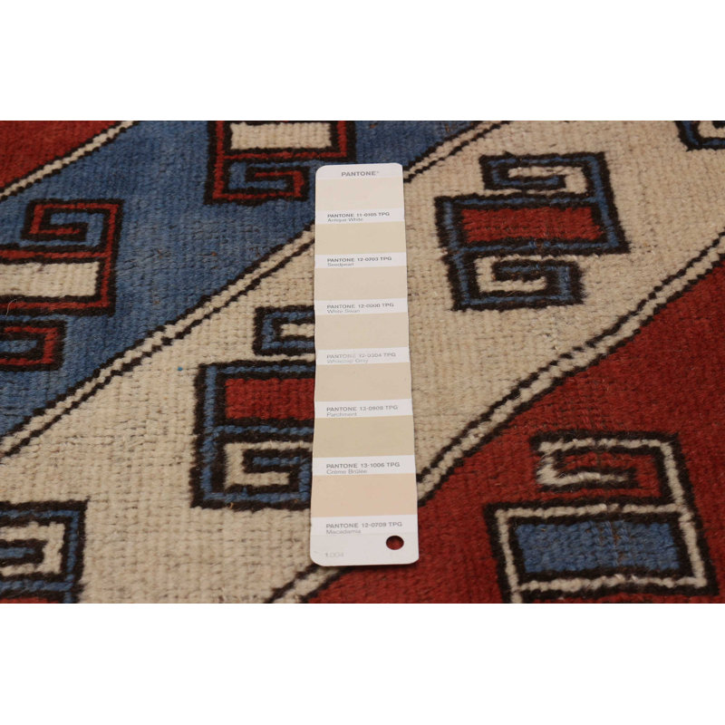 Tapis rectangulaire unique en laine 6 pi 11 po x 9 pi 8 po années 1990