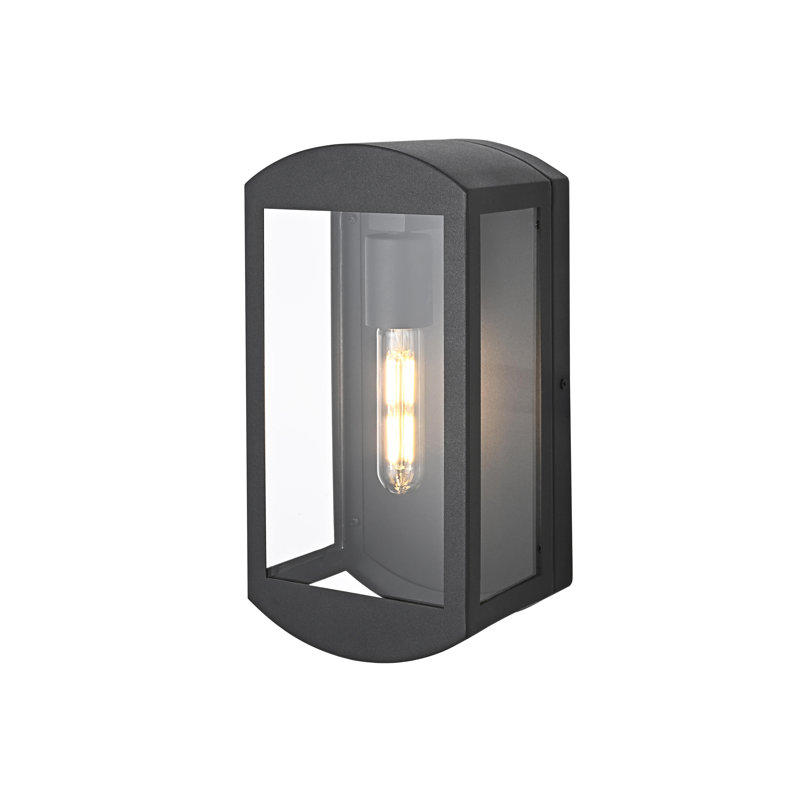 Miles Outdoor Wall Sconce in Black, 12" H x 6" W x 5" D