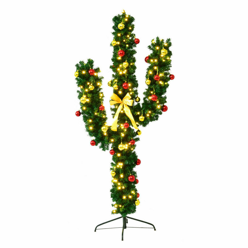 Arbre de Noël artificiel arbre vert 5 pi avec 90 lumières colorées simples, H 5 pi