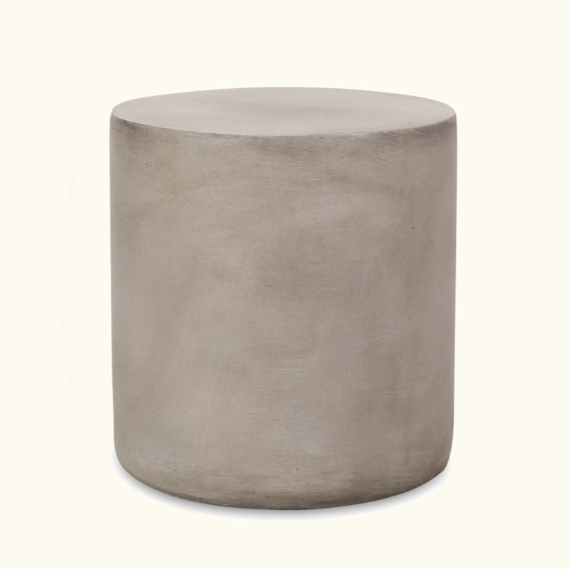 Lightweight Concrete Outdoor Side Table, Light Grey, Durable And Stylish For Patio Or Backyard Use