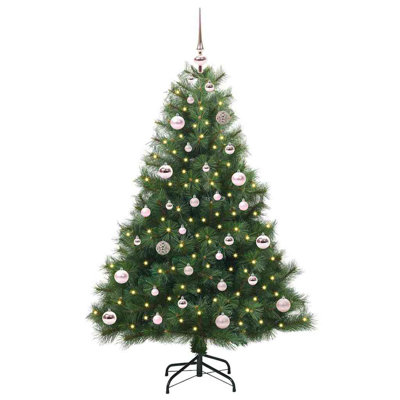 Artificial Christmas Tree with 150 LEDs Green PE and PVC