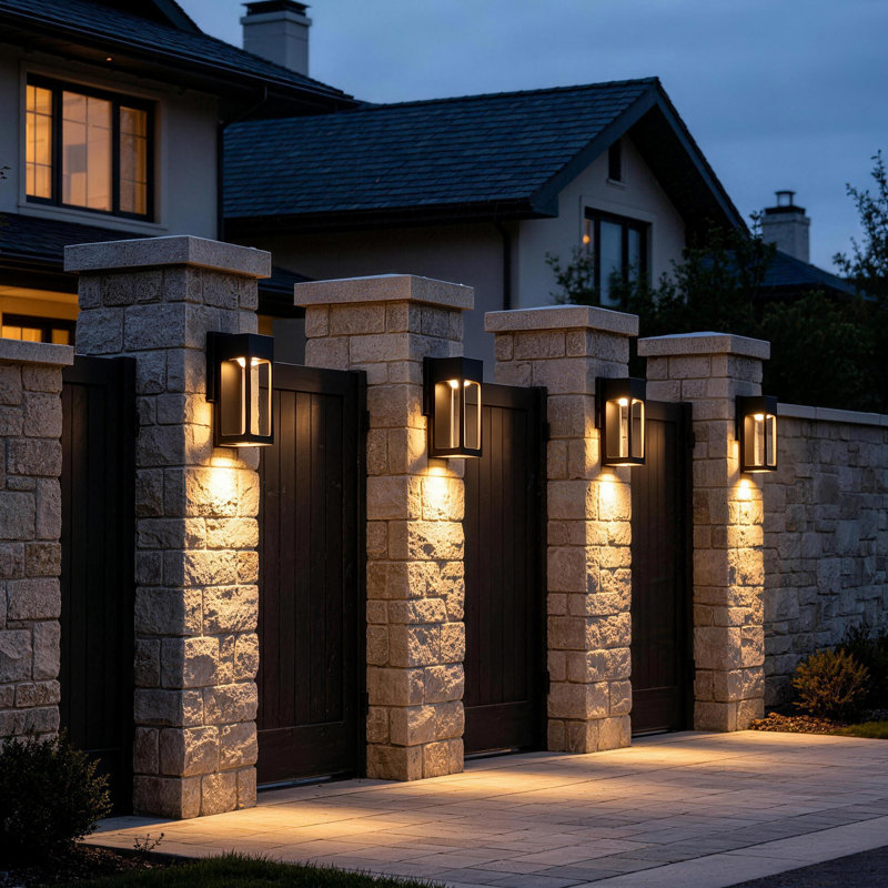 LED Outdoor Wall Sconces, Matte Black