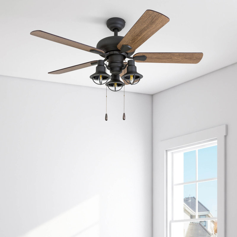 Piercy 42" Ceiling Fan with LED Light, 3 Speed Remote