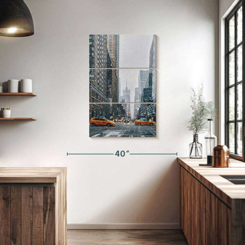 Masam Snowy NYC Street, H 38 po x l 24 po