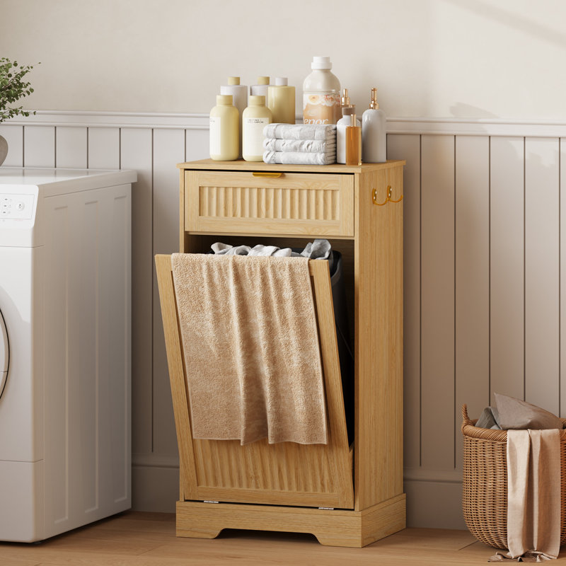 Armoire à poubelle basculante de 49 litres avec contrôle des odeurs, Beige