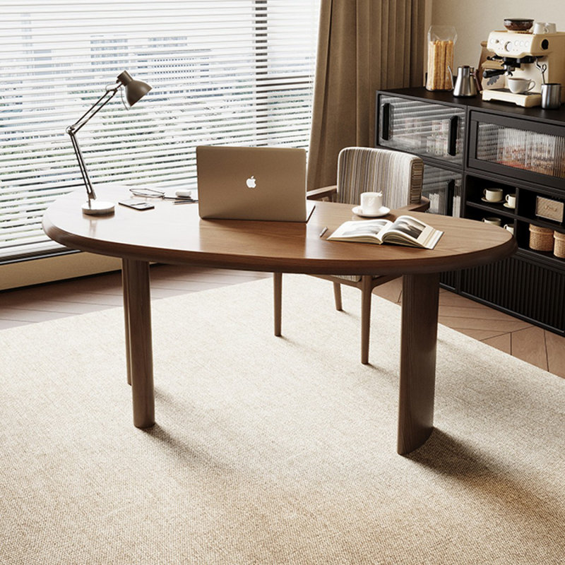 Bureau simple et moderne avec une grande planche en bois massif et un bureau en manguier, H 29,53 po x l 70,87 po x P 31,5 po