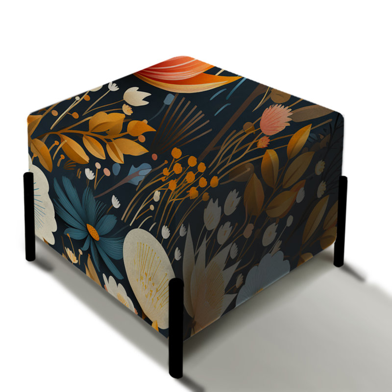 Mod Botanicals - Midcentury Square Ottoman