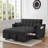Modern 55" 3-in-1 couch folding sofa bed with two lumbar pillows for living room and office-1364206921