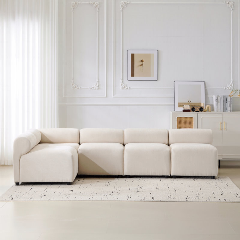 Canapé modulaire Basic, canapé modulaire 5 pièces en forme de L, H 27 po x l 109 po x P 57 po