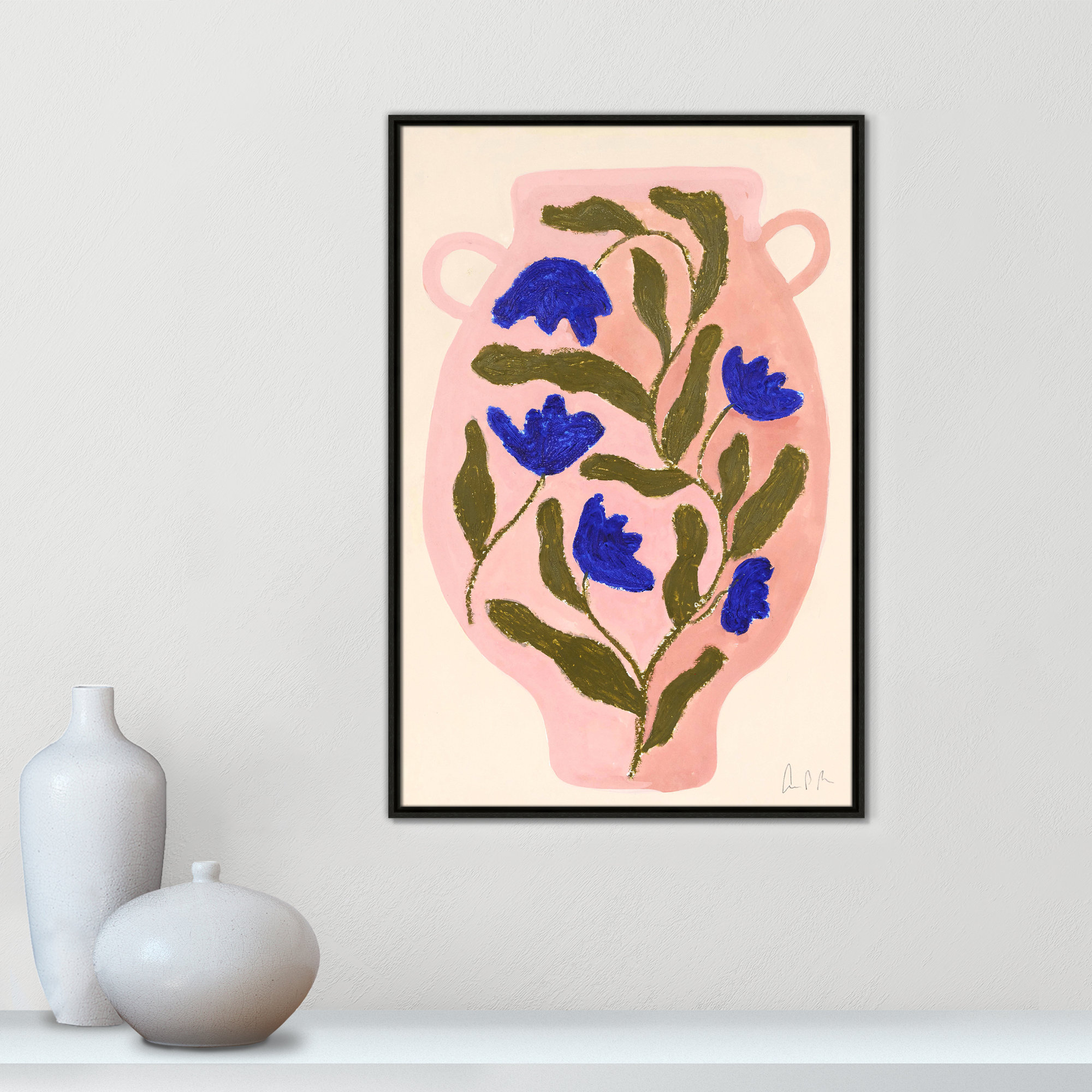 Vase No. 01 Print by Camilla Bergqvist, 37.5" H x 25.5" W, Espresso