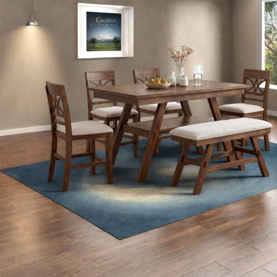 Ensemble de table de salle à manger avec rangement (doit inclure la table et la chaise), bois rustique