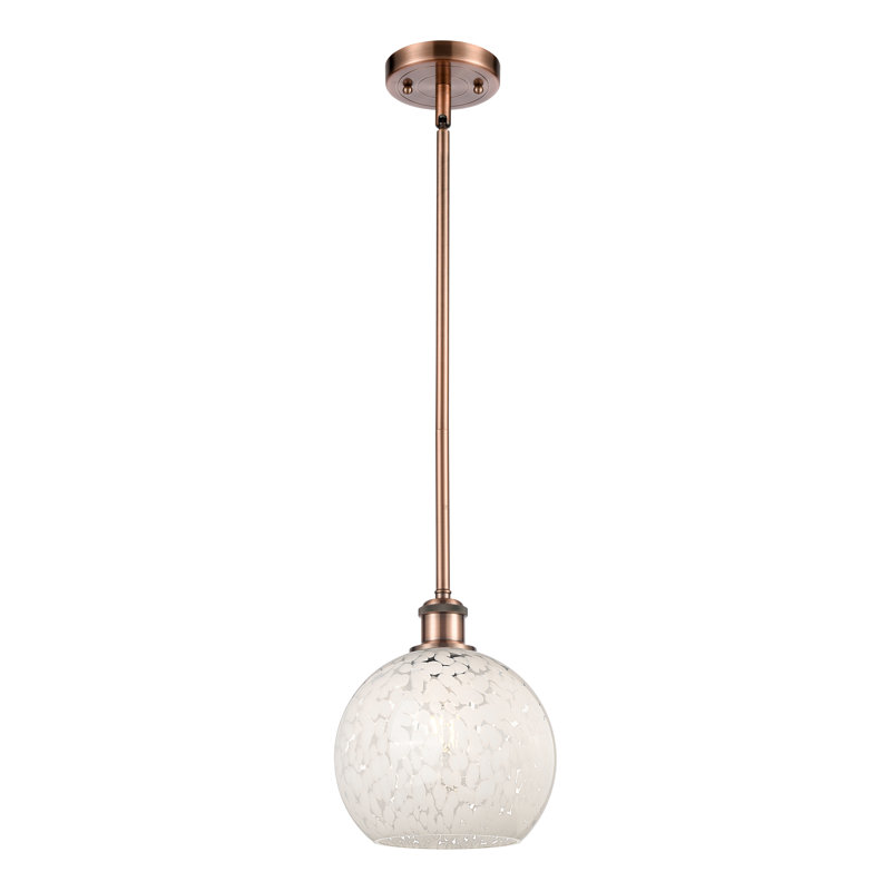 Luminaire suspendu 1 lumière Ballston Mouchette-516-G1216, H 10 po x l 8 po x P 8 po, Cuivre antique