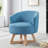 Classic Linen Fabric Swivel Lounge Chair | 360° Freely Rotating with Cross-Shaped Solid Wood Base & Legs | Comfortable Accent Chair for Living Room, Bedroom, Office & Dresser-249892981-249892980
