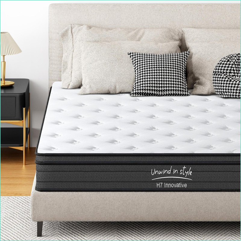 Mattresses, 10 Inch King Hybrid Mattress Medium Firm | White | Foam+Spring, 10", King