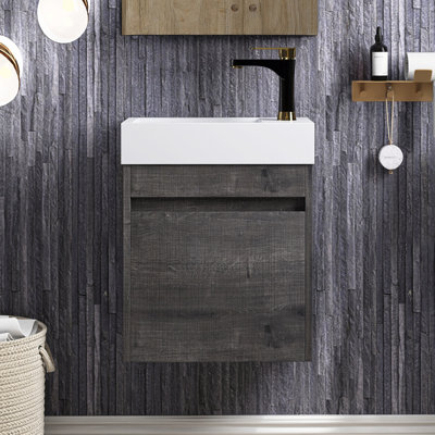 Ensemble de meuble-lavabo mural simple 18 po avec plateau Kulbir