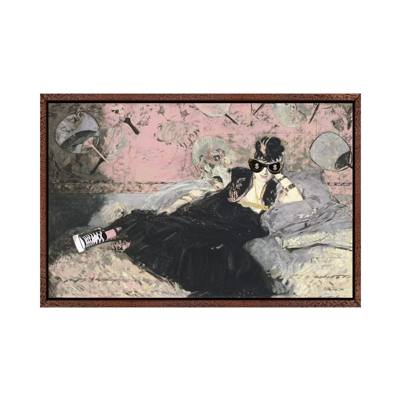 Not Today - Print on Canvas, 45.72cm H x 66.04cm W x 3.81cm D, Classic Brown Wood Floater Framed
