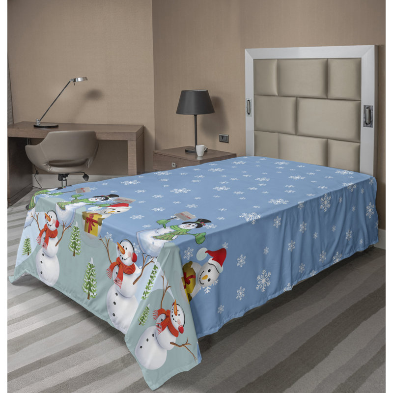 Microfiber No Pattern And Not Solid Color Flat Sheet, Twin
