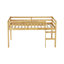 Lit mezzanine simple en bois d'hévéa massif, lattes renforcées, hauteur basse, rangement spacieux sous le lit, design à hauteur de thème contemporain, agencement de couleurs classique-1866155129