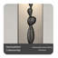 Sculpture de sol moderne en fibre de verre noire avec finition texturée-1022452009