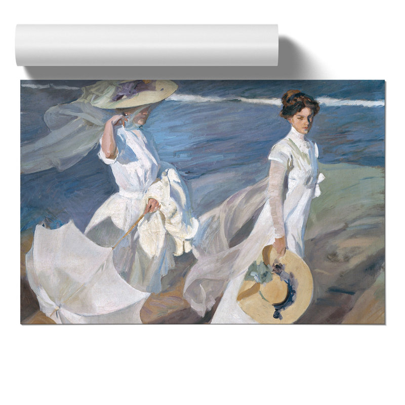 Women Walking on the Beach by Joaquin Sorolla Y Bastida - Frameless Print, 30cm H x 42cm W x 0.1cm D