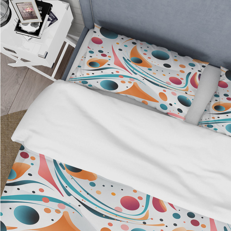 Nomadic Whirls Polka Dots Pattern I Dots Duvet Cover, Twin Duvet Cover + 1 Standard Sham