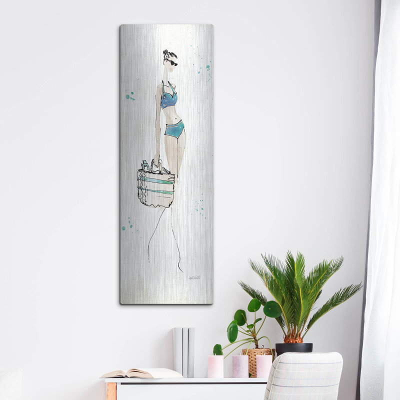 Luxe Metal Art 'Beach Divas 6' by Anne Tavoletti Metal Wall Art, 48" H x 16" W
