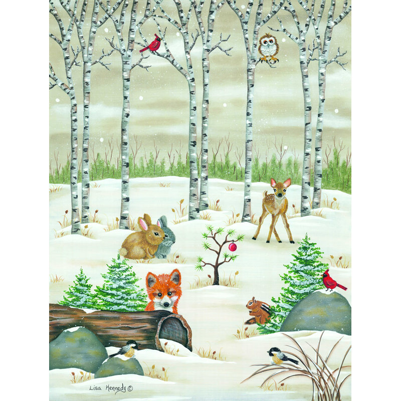 Woodland Critters - impression sur toile tendue, H 40 po x l 30 po