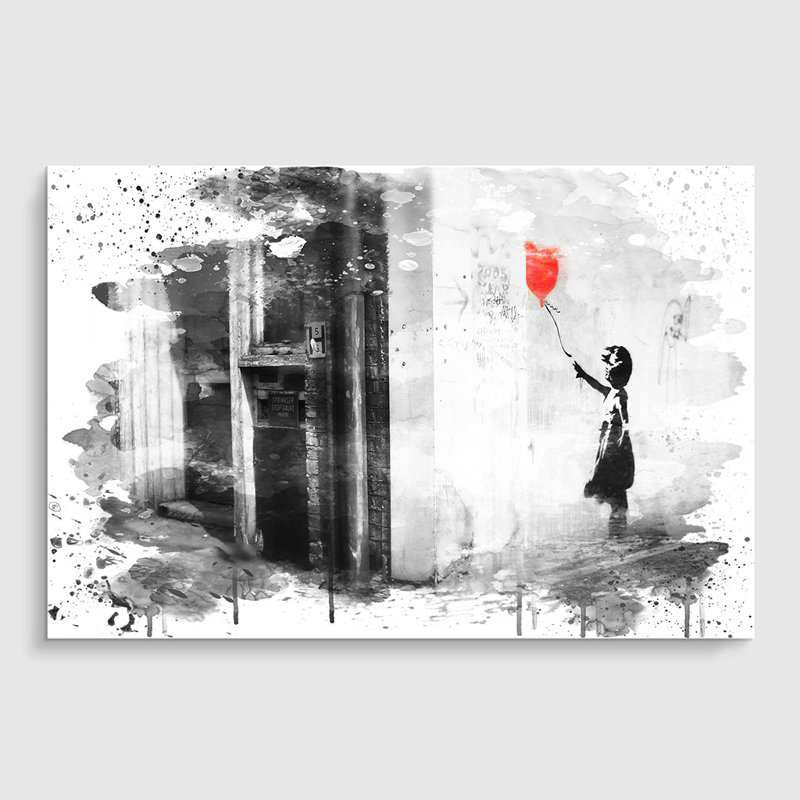 Banksy Girl with Balloon Graffiti Art - Frameless Print, 42cm H x 59.4cm W