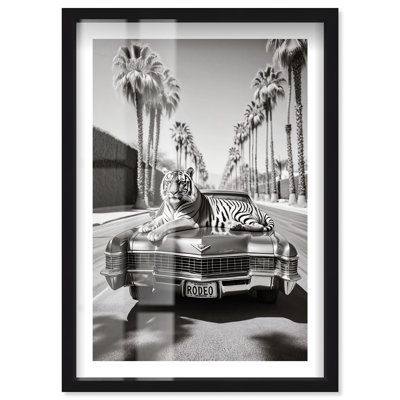 Striped Surrealism Shadowbox Print Fashion Art Prints by Notoriart, Black Frame, 11 x 16