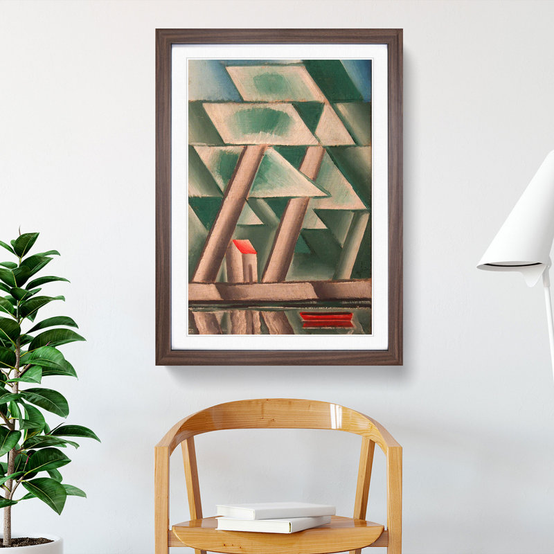 At the Waterside by Josef Capek - Picture Frame Graphic Art, 36cm H x 27cm W x 2cm D, Walnut Framed