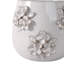 Pot de fleurs rond moderne en céramique à motif floral pour terrasse de jardin - Pot de fleurs d'intérieur élégant pour la décoration de salon - Ivoire-116395556