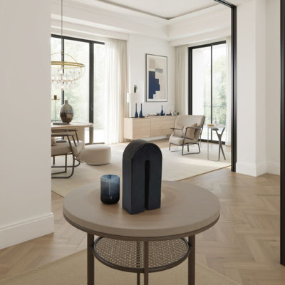 Sculpture moderne arquée en marbre noir mat, 8 pouces