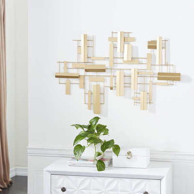 Geometric Home Wall Decor Striped Wall Sculpture