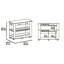 Îlot de cuisine Brooklyn 46, deux tablettes, deux tiroirs-1599086146