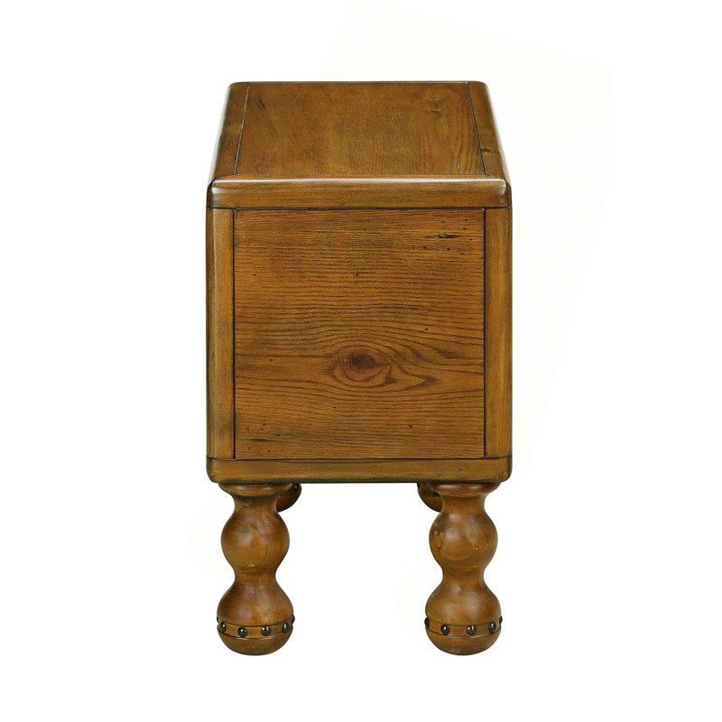 Table de bout en bois massif, table de bout rectangulaire étroite de 23,6 po avec tiroir, table de chevet rétro pour petits espaces, salon, chambre à coucher, assemblage facile