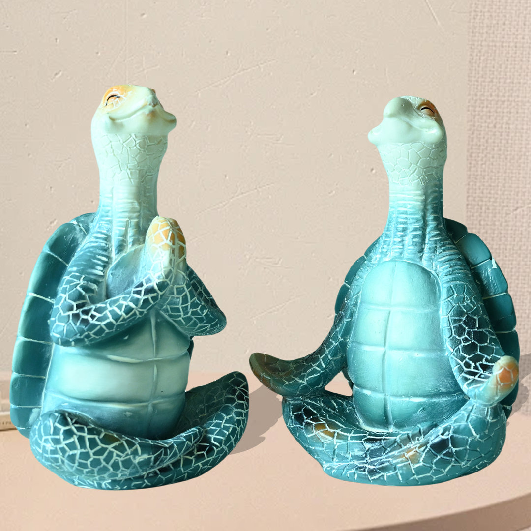 Sea Turtle Yoga Figurines Home Office Garden Decoration Trinx