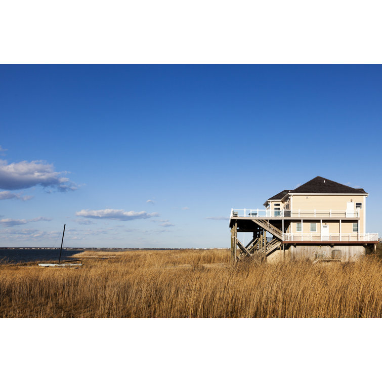 House On The Shore Hamptons Long Island by MikeRega - Wrapped Canvas Print